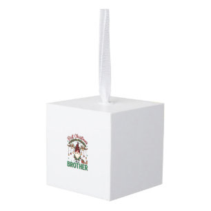 First Christmas As Brother Gnome Reindeer Sleigh Cube Ornament