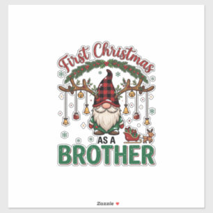 First Christmas As Brother Gnome Reindeer Sleigh Sticker