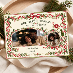 First Christmas as Cat Parents Photo Holiday Card