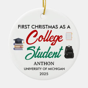First Christmas As College Student, First year of Ceramic Ornament