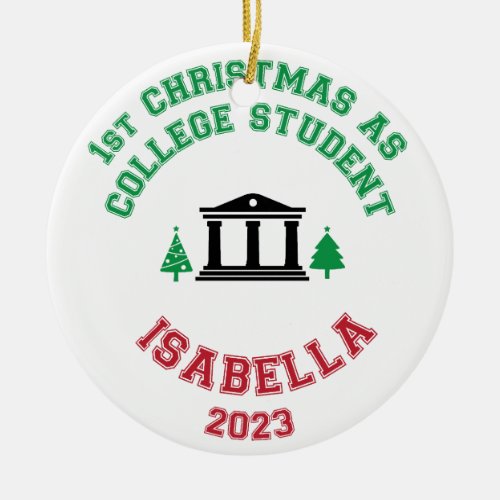 First Christmas as college student ornament
