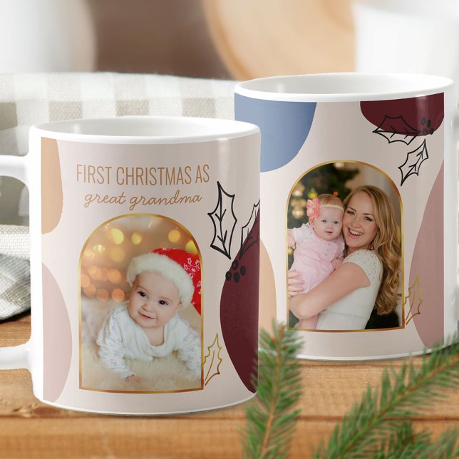 First Christmas as Custom Gold Arch Photo Coffee Mug (Creator Uploaded)