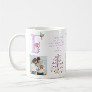 First Christmas as .. Cute Holiday Photo Collage Coffee Mug