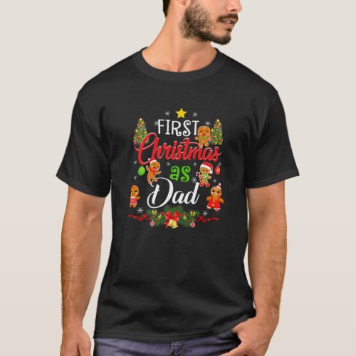 First Christmas As Dad Family Matching Pajama Holi T_Shirt