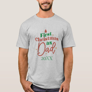 First Christmas As Dad New Father T-Shirt