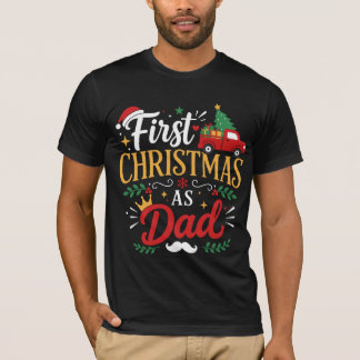 First Christmas as Dad Vintage T-Shirt New Dad 