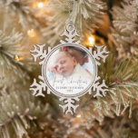 First Christmas As Daddy Name Photo Overlay Snowflake Pewter Christmas Ornament<br><div class="desc">First Christmas As Daddy Name Photo Overlay. To celebrate your first festive season as a new dad easily personalize your baby’s name and the year. With an elegant set script for First Christmas. Choose your favorite photo to replace the sample picture. Changes to colors of text can be made to...</div>