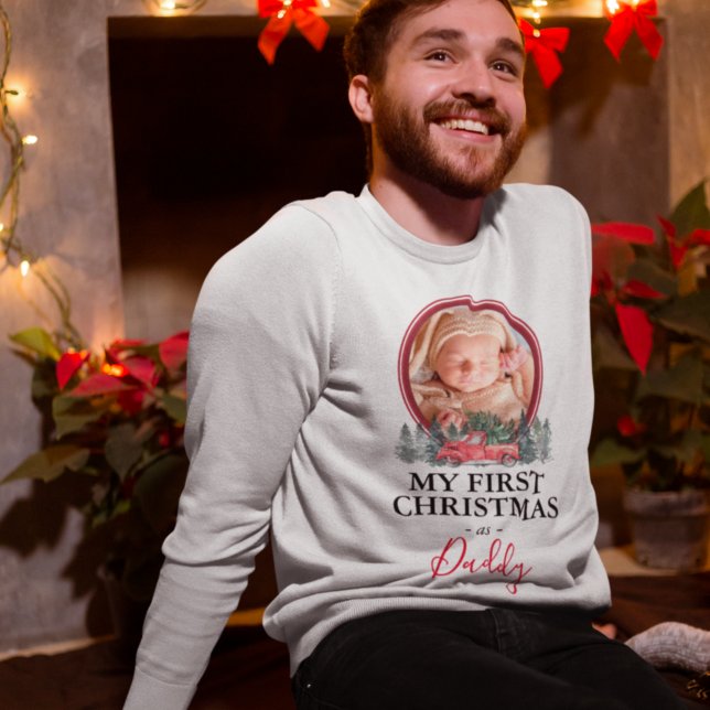 First Christmas as Daddy Red Truck Sweatshirt (Creator Uploaded)