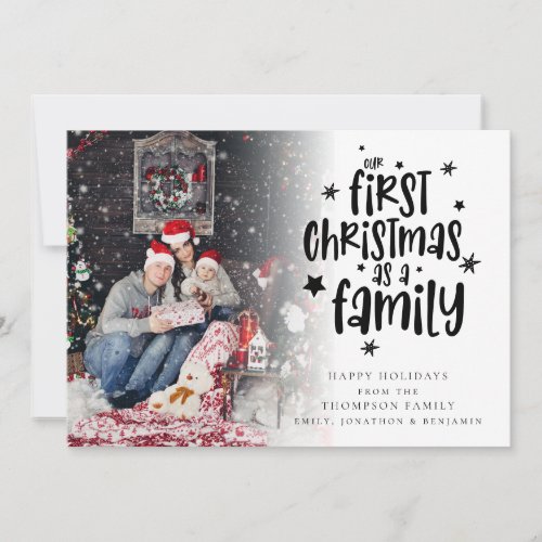 First Christmas As Family Custom Photo Card