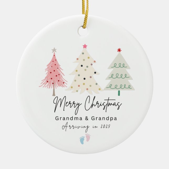 First Christmas As Grandma And Grandpa Ornament (Front)