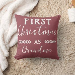 First Christmas as Grandma Christmas family Throw Pillow