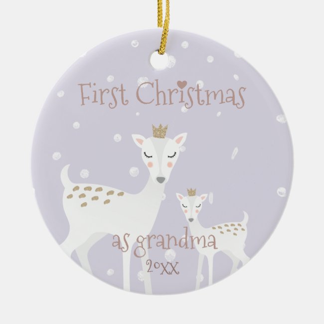 First Christmas as Grandma - Cute Deer Lilac