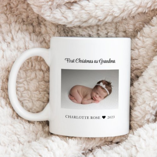 First Christmas as Grandma New Baby Photo Coffee Mug