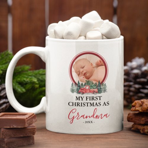 First Christmas as Grandma Photo Coffee Mug