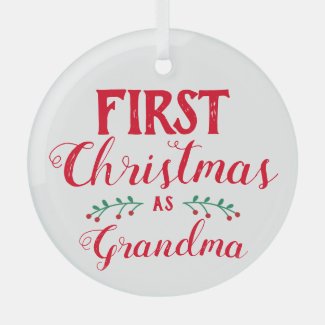 First Christmas as Grandma red & white keepsake