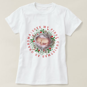 First Christmas as grandma wreath red T-Shirt