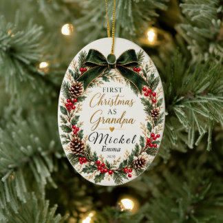 First Christmas as Grandpa Ornament | Personalized
