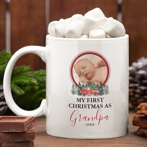 First Christmas as Grandpa Photo Coffee Mug