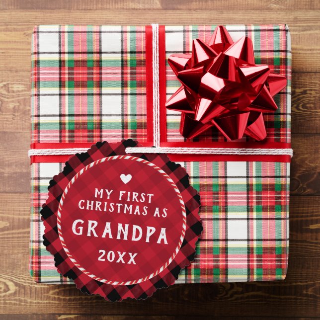 First Christmas as Grandpa Photo Keepsake  Ornament Card (Insitu (Gift))