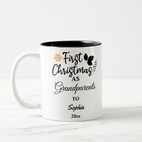 First Christmas as Grandparents 2021 Two_Tone Coffee Mug