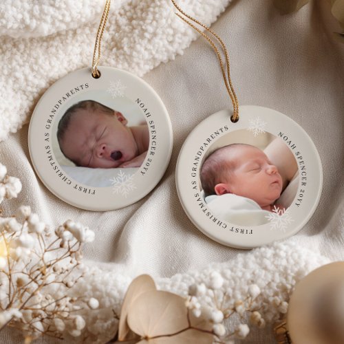 First Christmas as Grandparents 2 Photo  Ceramic Ornament