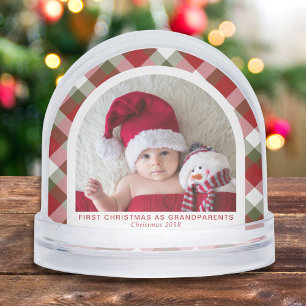First Christmas As Grandparents Arch Baby Photo Snow Globe