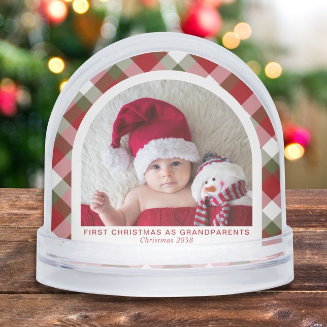First Christmas As Grandparents Arch Baby Photo Snow Globe (Creator Uploaded)