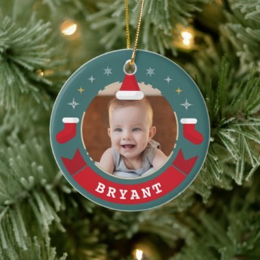 First Christmas as Grandparents Baby Photo Ceramic Ornament