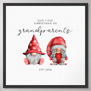 First Christmas as Grandparents Christmas family  Framed Art