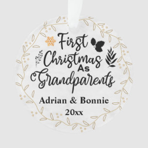 First Christmas As Grandparents custom photo Ornament