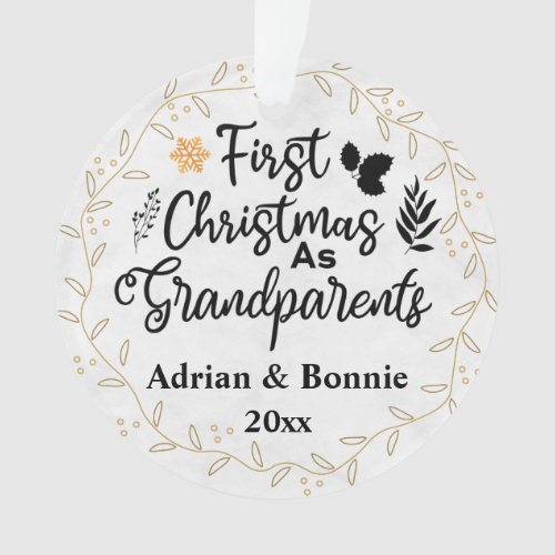 First Christmas As Grandparents custom photo Ornament