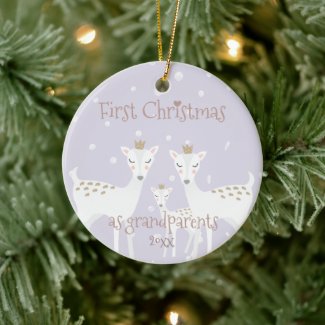 First Christmas as Grandparents - Cute Deer Lilac