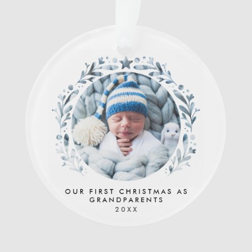 First Christmas As Grandparents Cutout Frame Photo Ornament