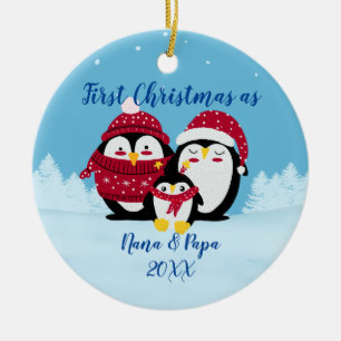 first Christmas as grandparents gift for new baby Ceramic Ornament