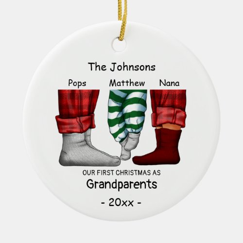 First Christmas as Grandparents Personalized Ceramic Ornament
