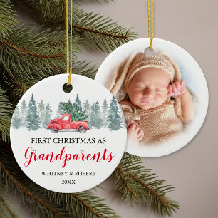 First Christmas as Grandparents Photo Ceramic Ornament