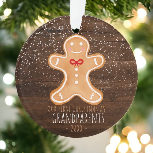 First Christmas as grandparents photo gingerbread Ornament