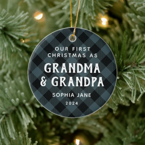First Christmas As Grandparents Photo Keepsake Ceramic Ornament