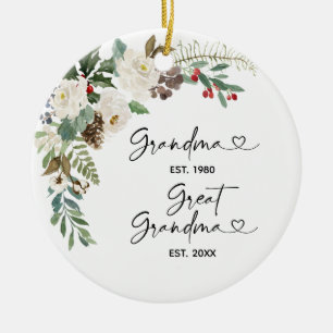 First Christmas as Great Grandmother Gift Ceramic Ornament