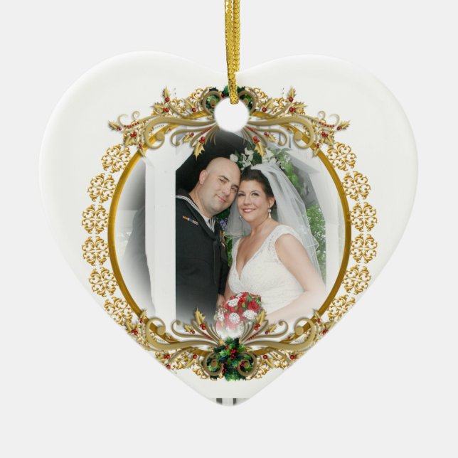 First Christmas as husband and wife ornament (Front)