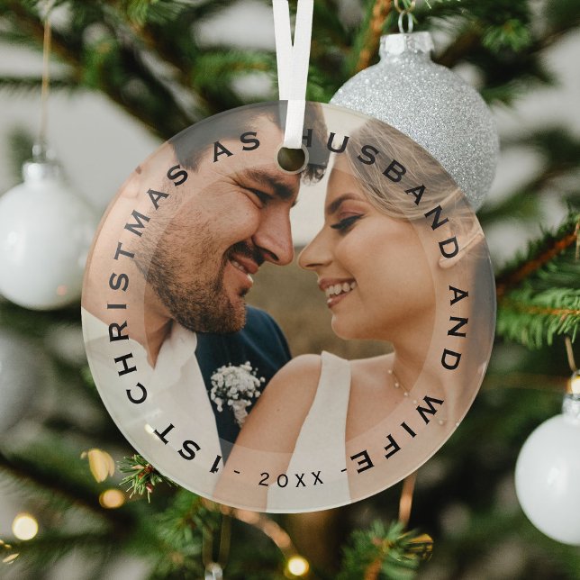 First Christmas as Husband & Wife Glass Ornament (Creator Uploaded)