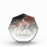 First Christmas As Married Wedding Photo Custom<br><div class="desc">First Christmas as Married Wedding Photo Custom photo block you can easily add your favorite wedding day photo,  date and name as a couple by clicking the "Personalize" button</div>