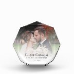 First Christmas As Married Wedding Photo Custom<br><div class="desc">First Christmas as Married Wedding Photo Custom photo block you can easily add your favorite wedding day photo,  date and name as a couple by clicking the "Personalize" button</div>