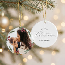 First Christmas as Mom Christmas Botanical Wreath