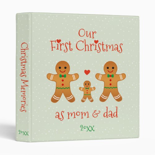 First Christmas as Mom  Dad _ Gingerbread Men 3 Ring Binder