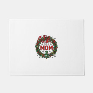 First Christmas As Mom Pine Wreath Tree Doormat