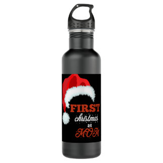 First Christmas As Mom Stainless Steel Water Bottle