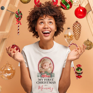 First Christmas As A Mom Funny Xmas Mothers Shirt, Best Christmas