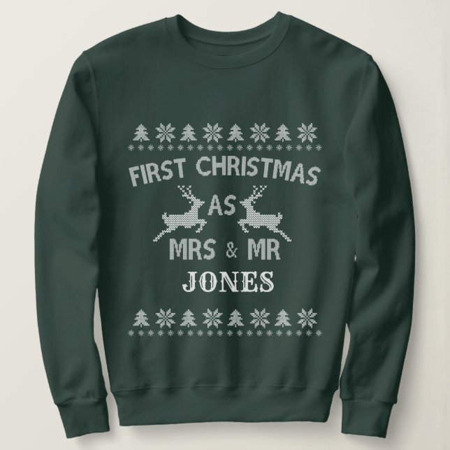 First Christmas as Mr and Mrs, Christmas Sweaters (Design Front)