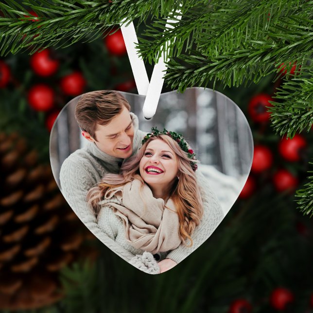 First Christmas as Mr and Mrs Modern Wedding Photo Ornament (Creator Uploaded)